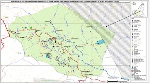 Participatory map of land use in Megang village.